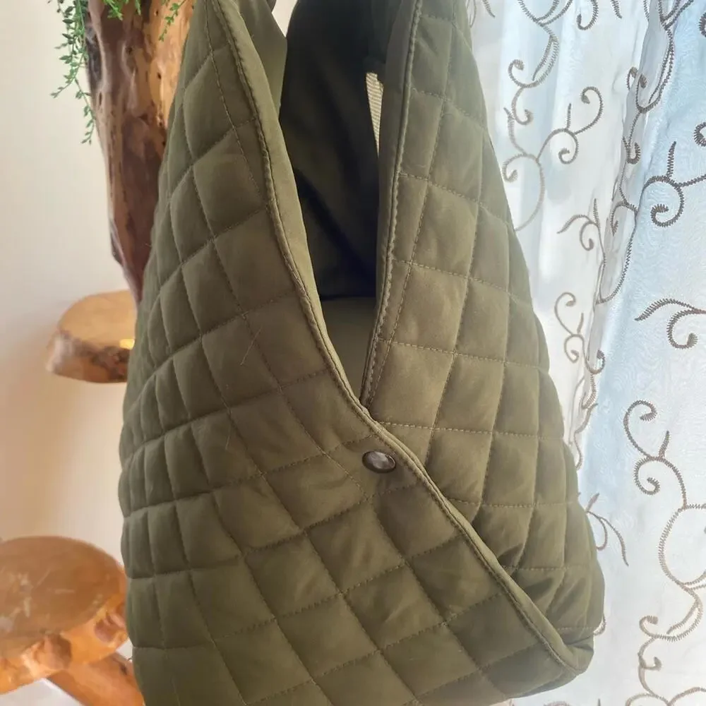 Quilted Pet Carrier - Olive Green